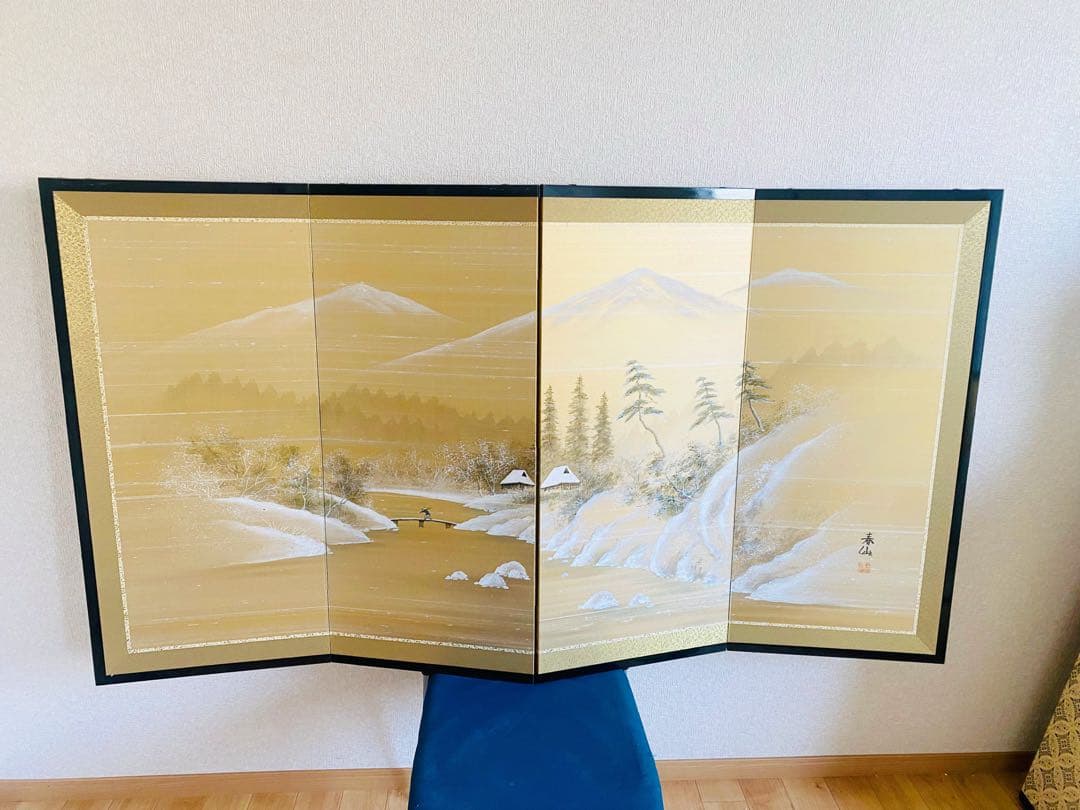 冬の風景 三つ折り屏風 160cm x 90cm