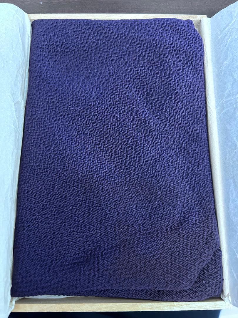 【箱付】台付き 二重帛紗 ちりめん 紫 裏千家 茶道具 茶道 正式道具