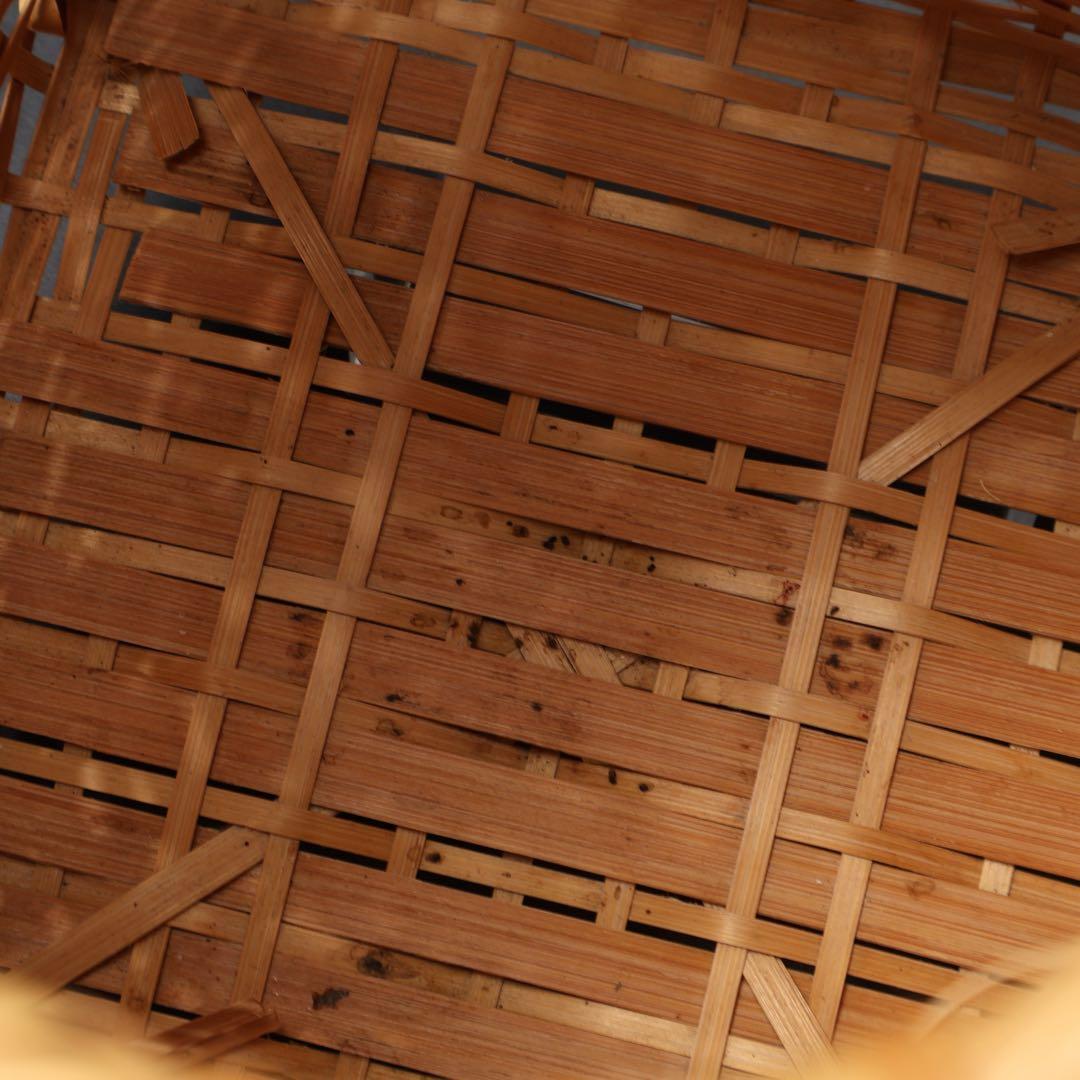 花入　花籠　即中斎好　方円籠　伝統工芸有馬籠　昭竹斎　共箱　R1499ラ