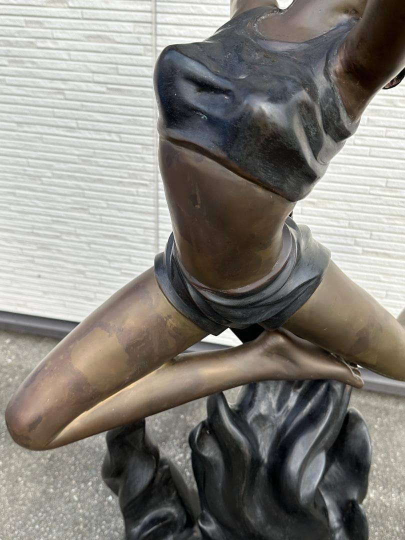 ★現地引取限定！！ 作家物 金属工芸 銅製 ブロンズ像 少女 女神 大型オブジェ