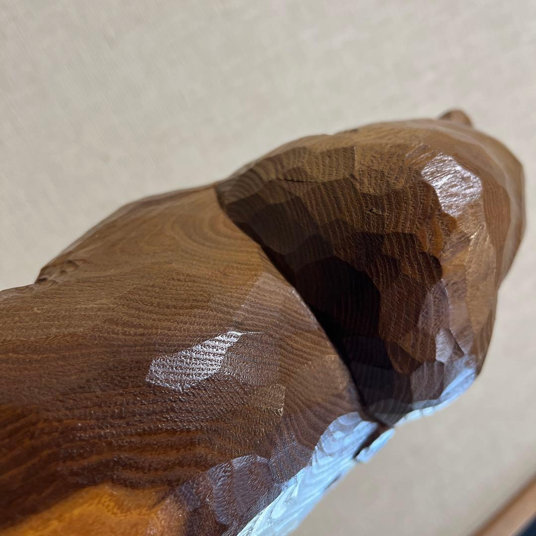 北海道　東栄民芸社　木製　木彫り　熊　おんぶ　肩車　彫刻　民藝　クマ　レトロ