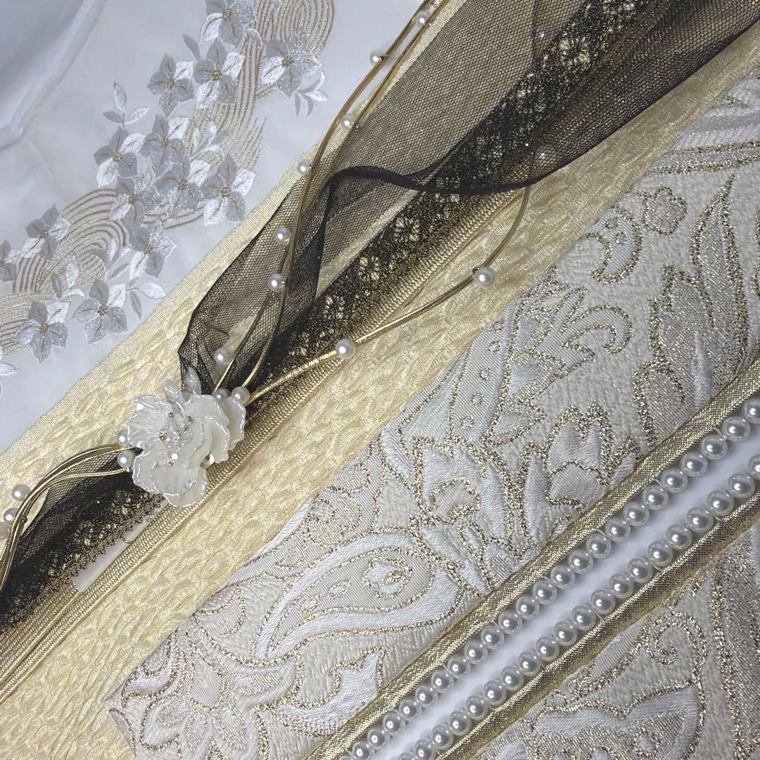 新品　2027年モデル　ゴールド　帯締め　帯揚げ　半襟　重ね襟　振袖セット