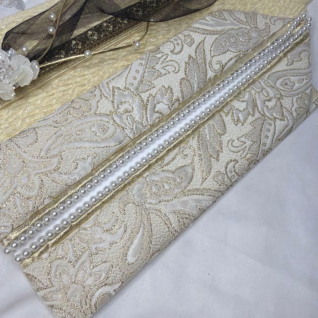 新品　2027年モデル　ゴールド　帯締め　帯揚げ　半襟　重ね襟　振袖セット