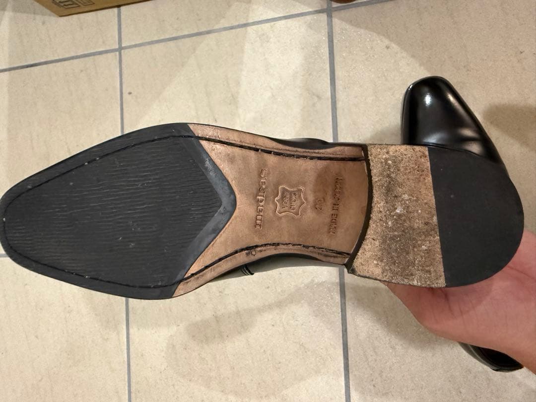 madras ブラックレザー ドレスシューズ