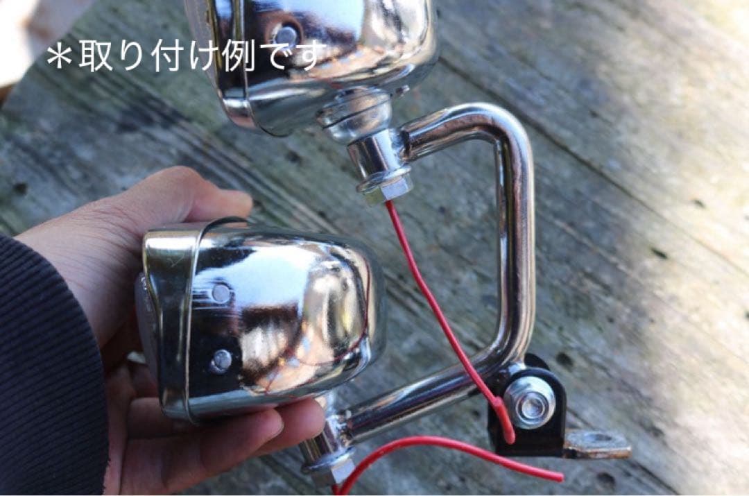 【新品未使用】 ダブル　ヘッドライト　専用ステー付き　チョッパー　ハーレー