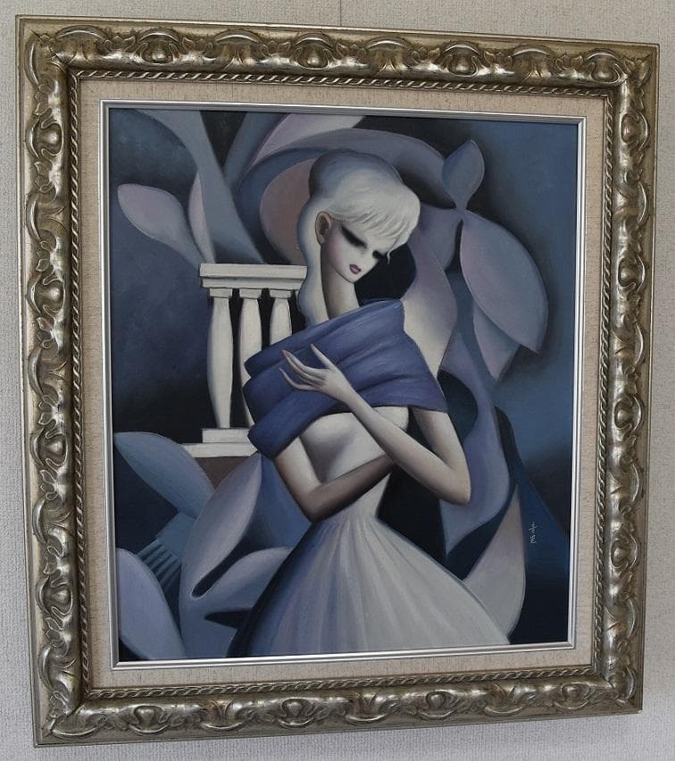 20世紀・日本の洋画家・二科展ドン　東郷青児　肉筆油彩色