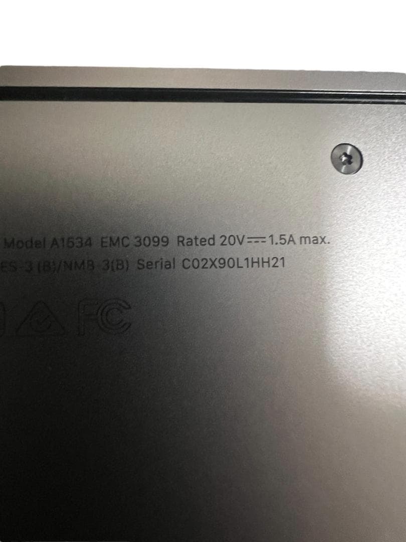 Apple MacBook 12インチ A1534 Core m3 シルバー