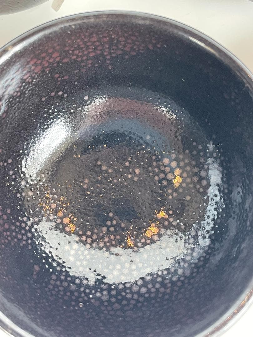 中国博山 油滴天目 雨滴 山東 酒盃 杯 ぐい呑 湯のみ 湯呑 茶道具 ５客揃