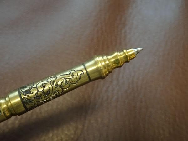 中山英俊 ボルトアクション・ミニボールペン brass TETORI彫金