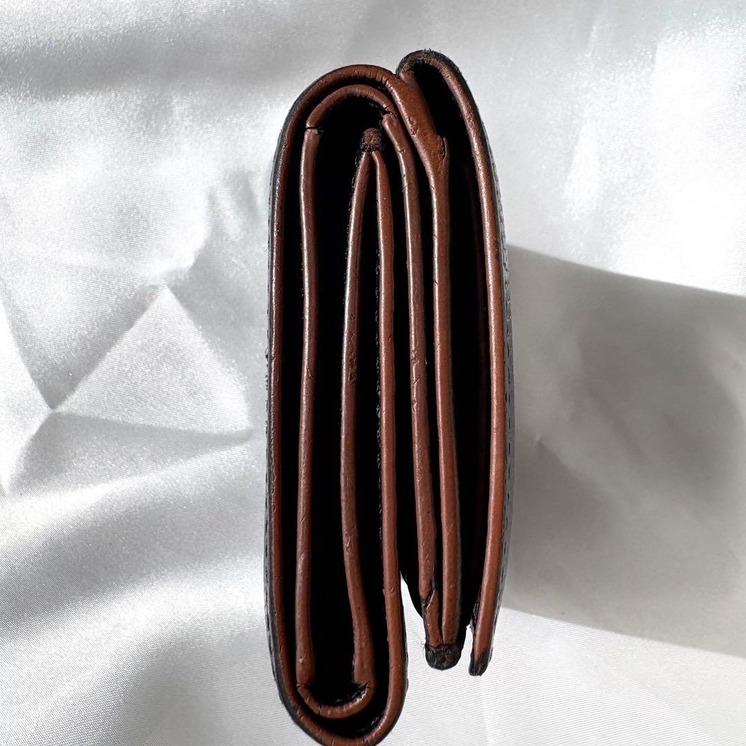 ロエベ 三つ折り財布 トライフォールド アナグラム ブラック レザー