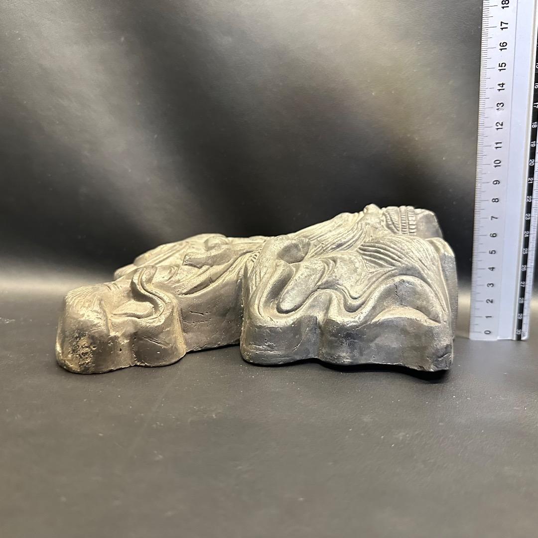 ♡Ec左1009 鍾馗 鐘馗 鬼瓦 厄除け 縁起物 土人形 アンティーク