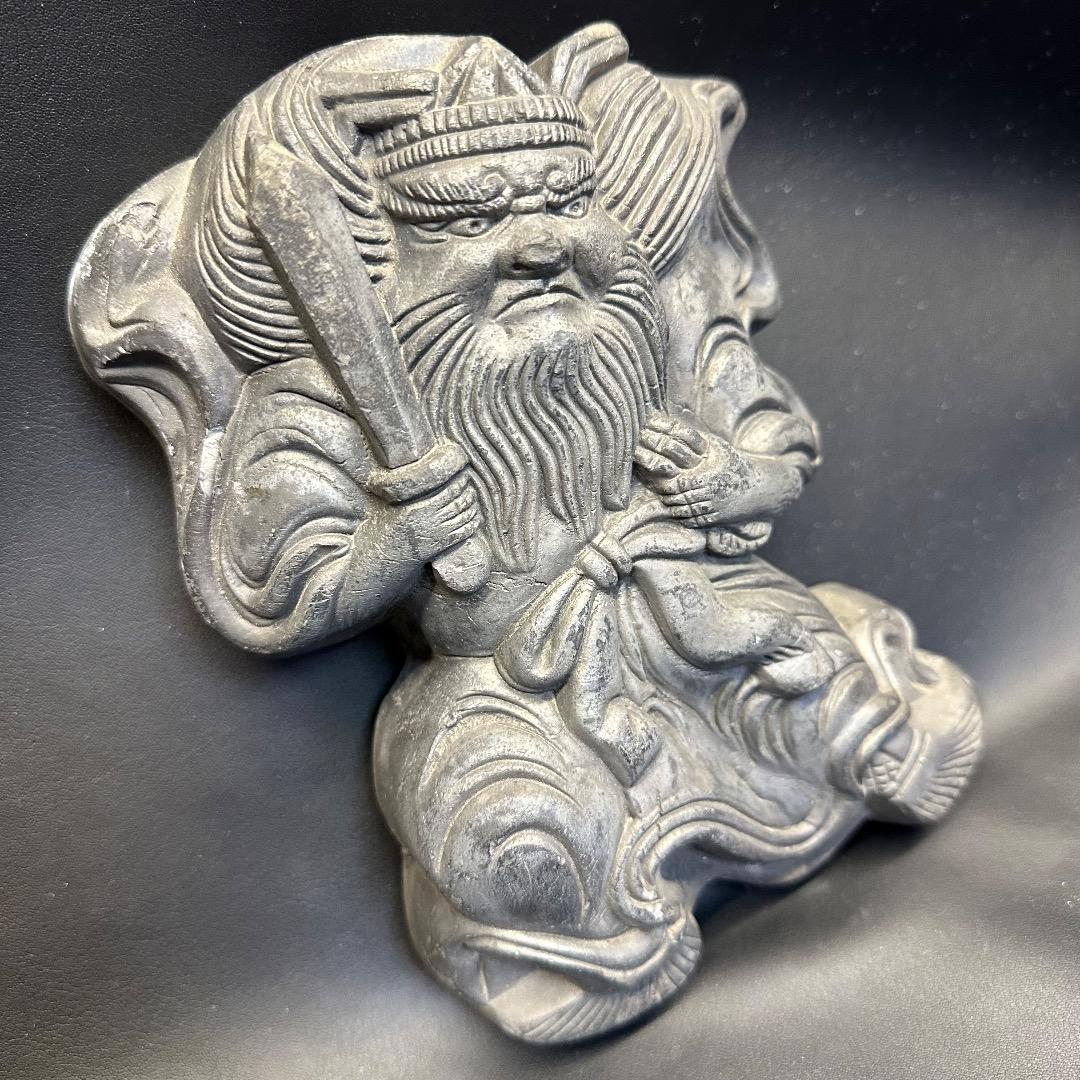 ♡Ec左1009 鍾馗 鐘馗 鬼瓦 厄除け 縁起物 土人形 アンティーク