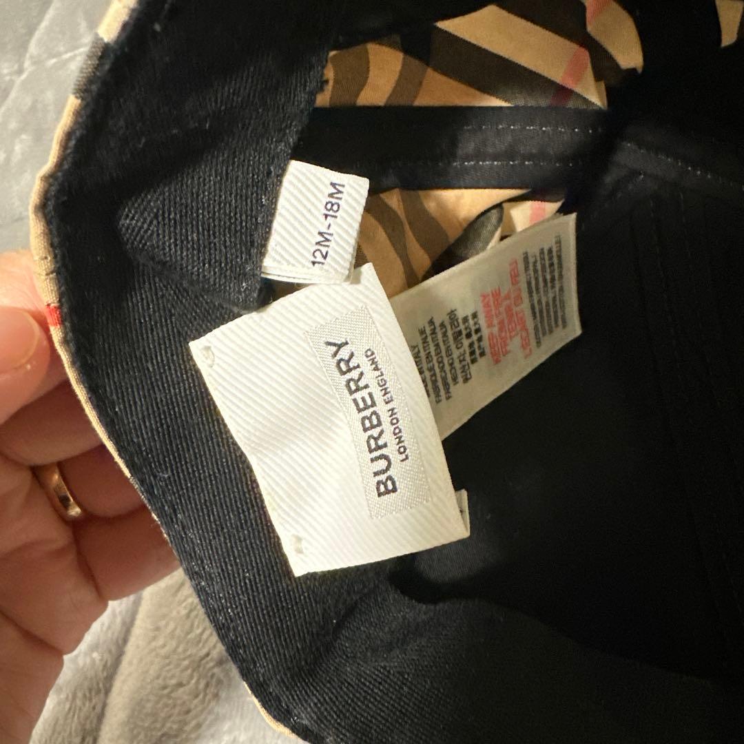 BURBERRY チェック柄キャップ 12-18M