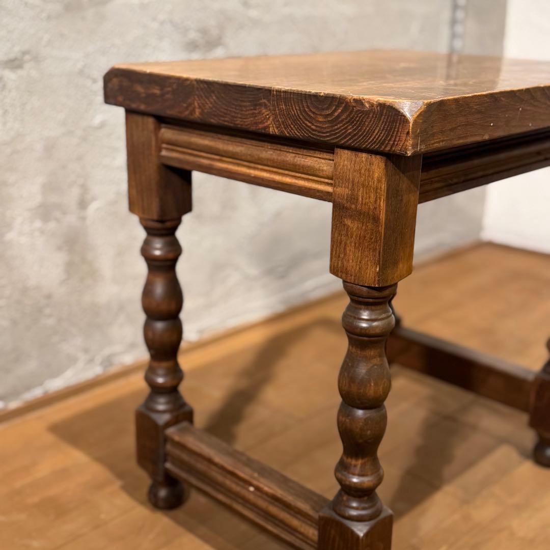 【さくら】ヴィンテージサイドテーブル　ろくろ脚