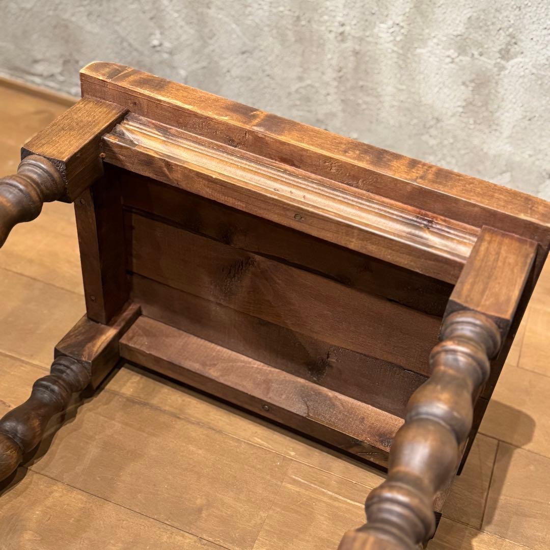 【さくら】ヴィンテージサイドテーブル　ろくろ脚