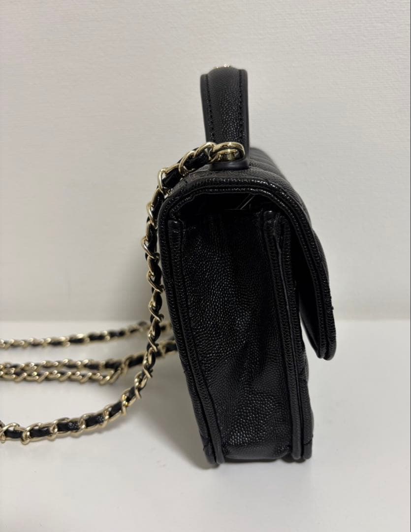 シャネル ノベルティ トップハンドル ショルダーリュックバッグ キャビアスキン