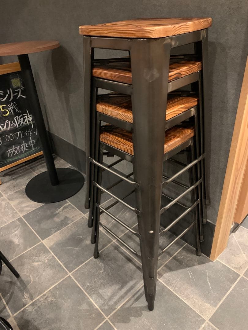 Lewis ルイス ヴィンテージウッドバーチェア ハイスツール 4脚セット