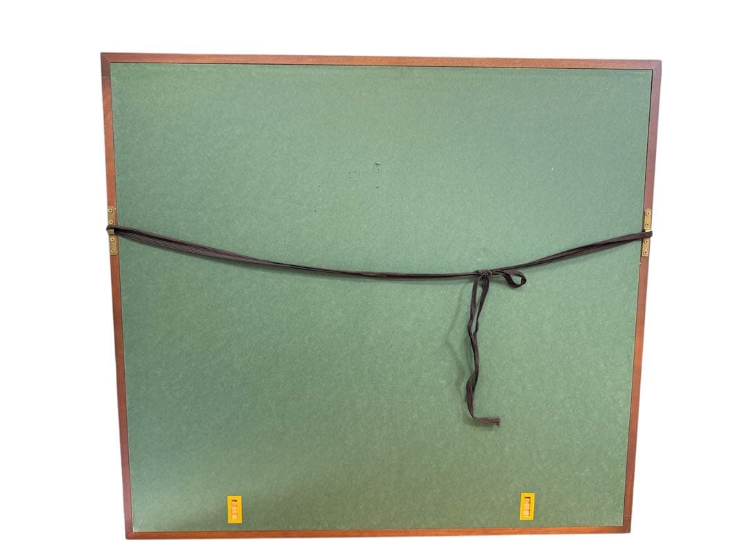 日本画 風景画 森の小径 額装付き 69×62cm 共箱