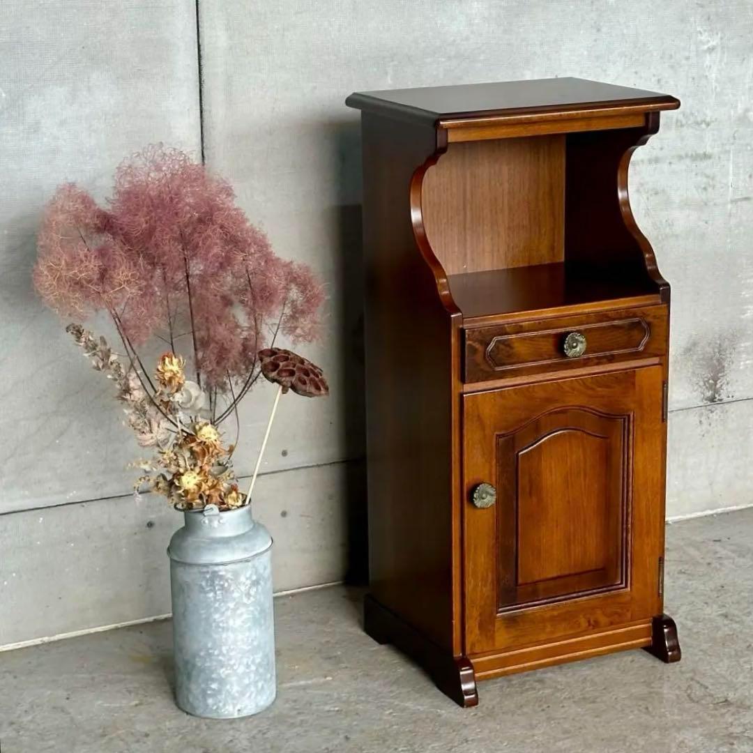 ✿Karimoku✿カリモク コロニアル 花台 収納棚 レトロモダン家具