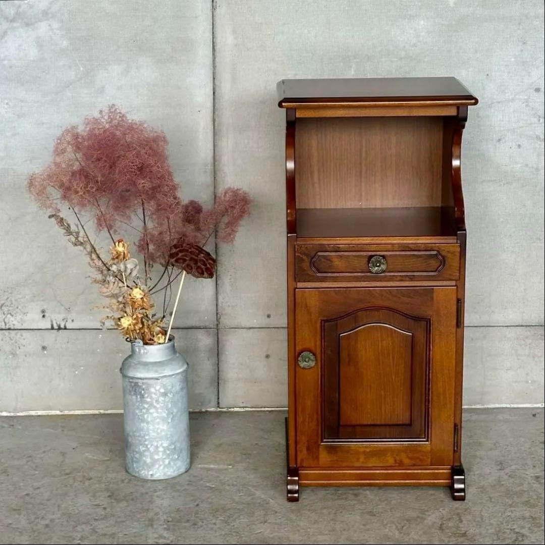 ✿Karimoku✿カリモク コロニアル 花台 収納棚 レトロモダン家具