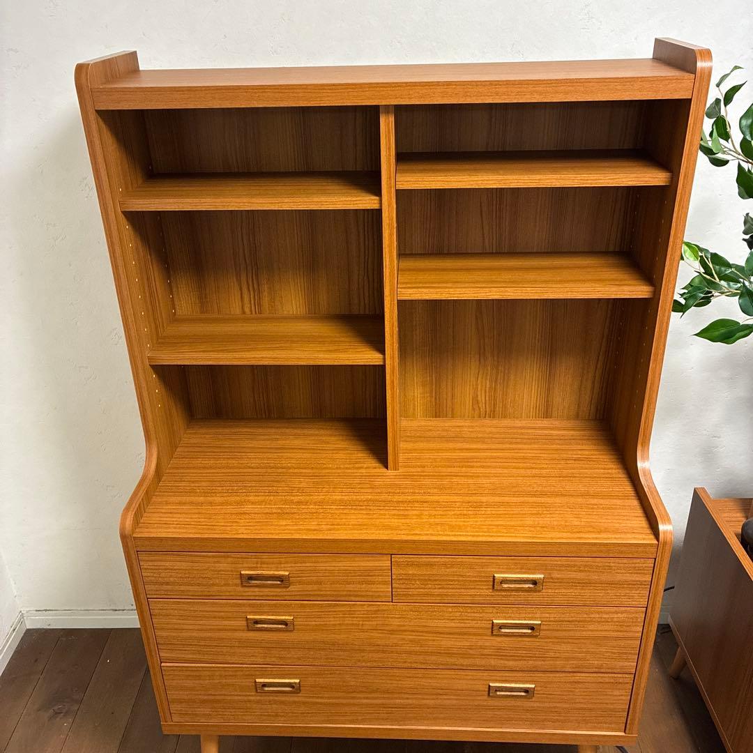 北欧家具　キャビネット 4棚 3引き出し