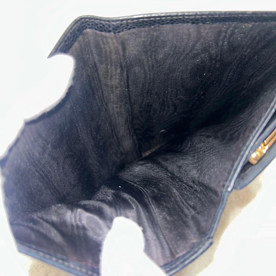 美品❗️ CHANEL シャネル　ココマーク　キャビアスキン　長財布　ブラック