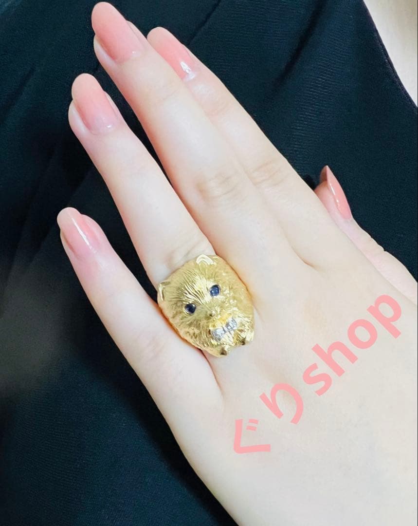 k18 犬 モチーフ リング