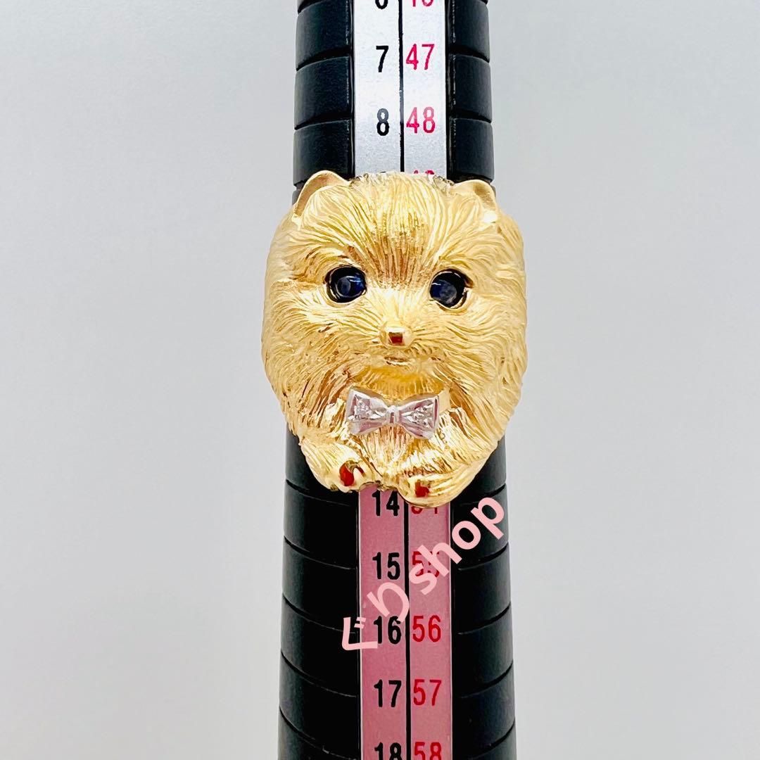 k18 犬 モチーフ リング