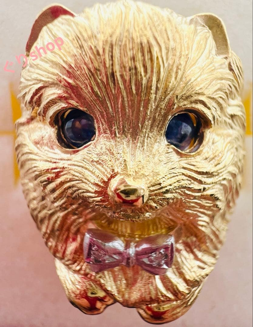 k18 犬 モチーフ リング