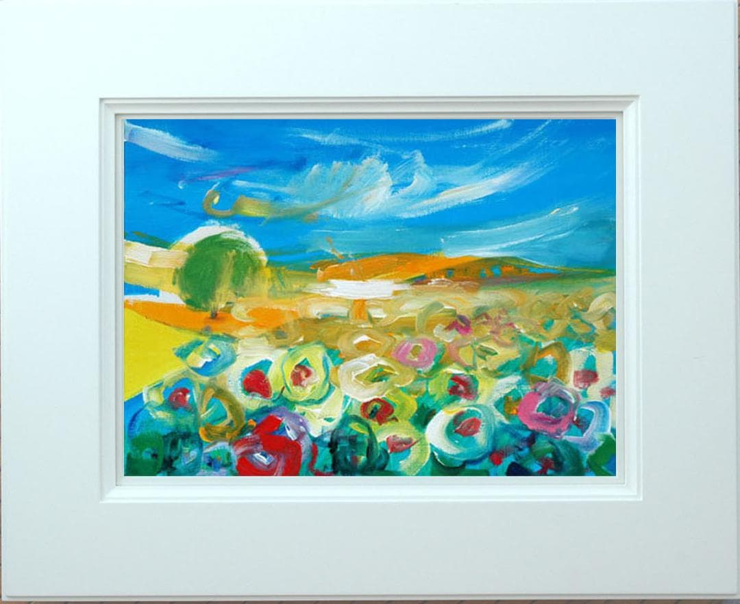 油絵 菅家令子 絵 絵画 インテリア 額付(黒) uF6-050610 風景