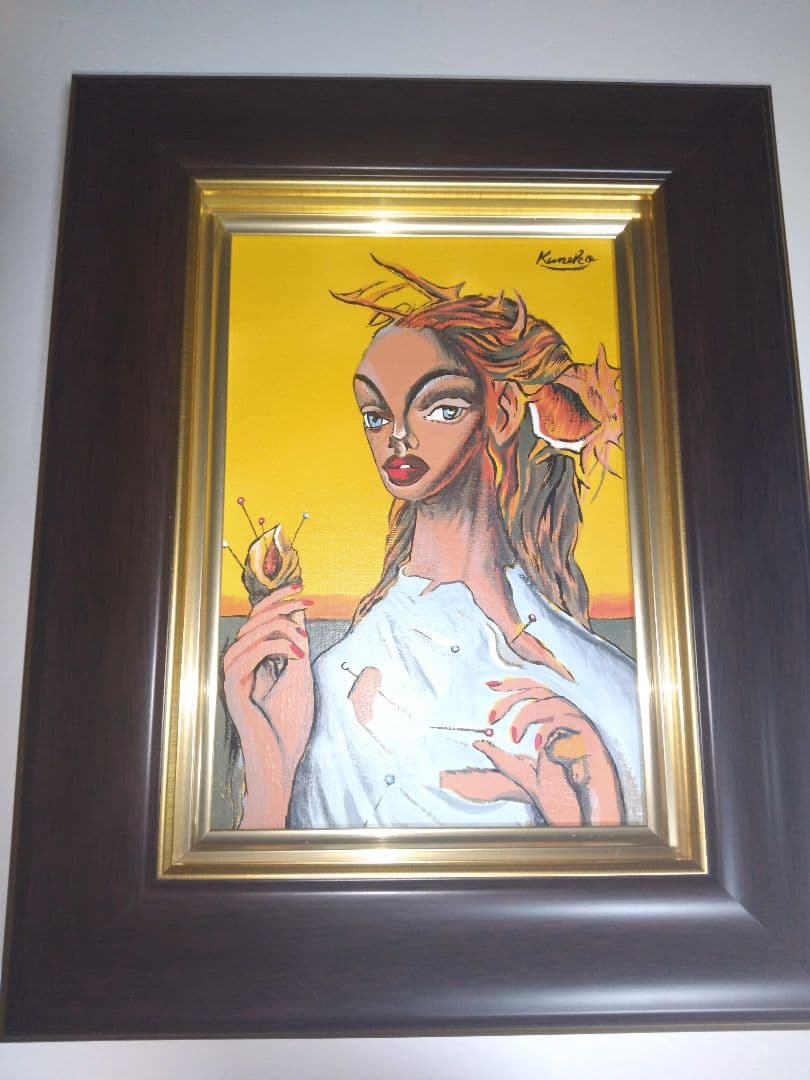 金子国義、絵画、油彩、SM号、暁オ閉じる女、新品額縁、肉筆、鴨居玲、高塚省吾。