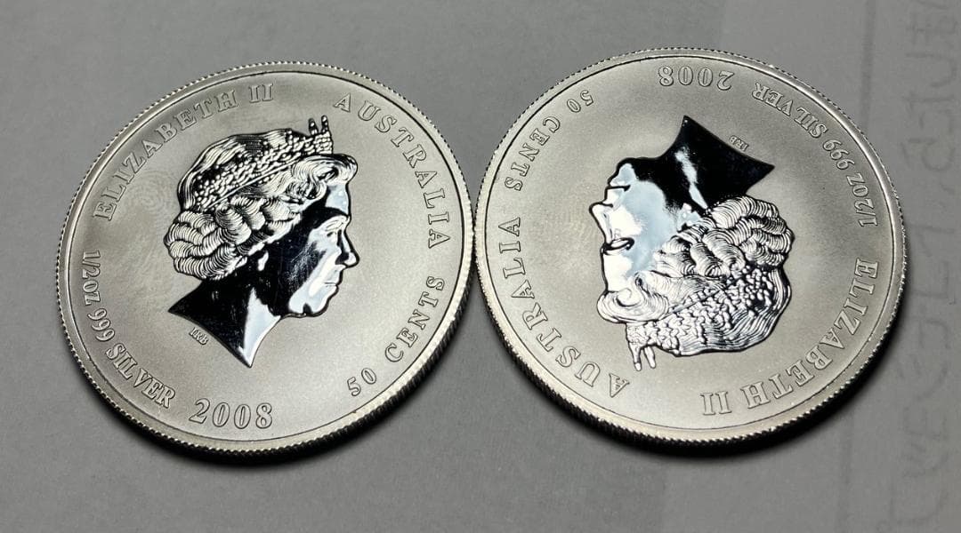 オーストラリア　2008鼠年　記念カラー　エリザベス2世女王　5枚セット