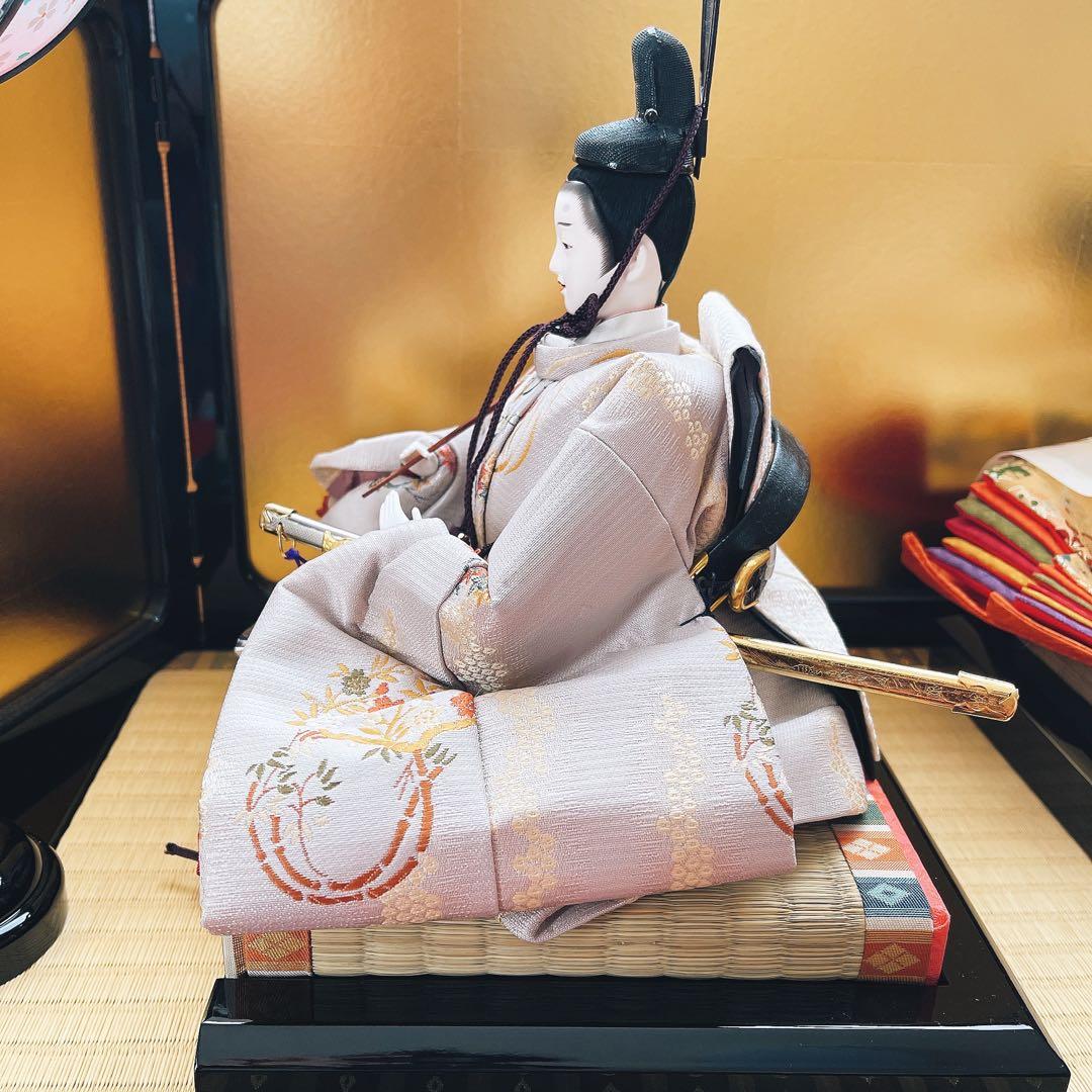 雛人形 親王飾りほぼ新品！吉兆雛 柴田家千代 花飾り 提灯付き