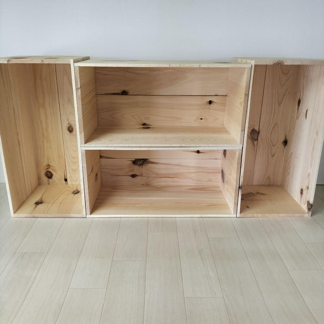 《持ち手無しりんご箱》4箱1セット 棚 木製 収納 木箱 インテリア 本棚