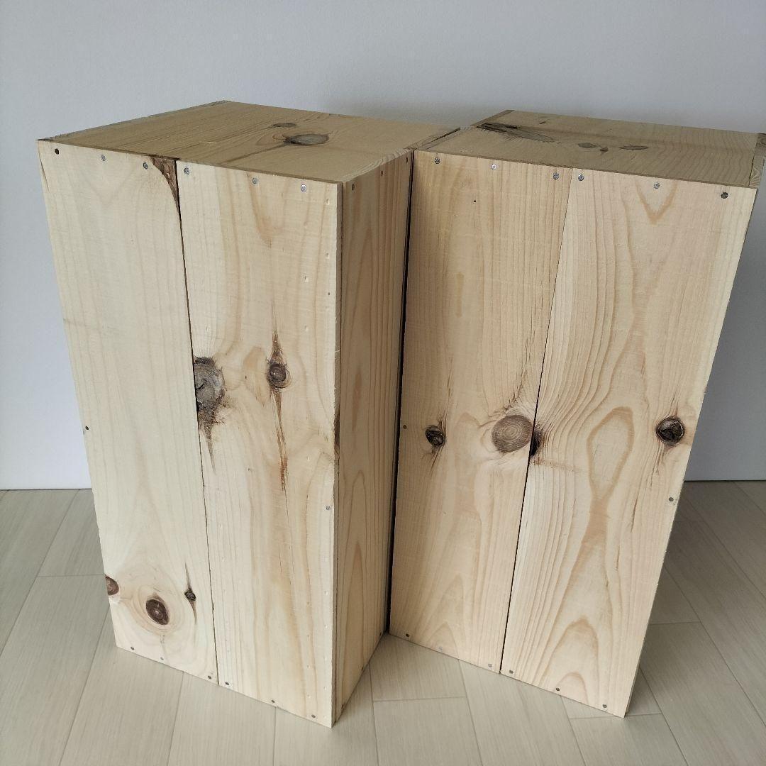 《持ち手無しりんご箱》4箱1セット 棚 木製 収納 木箱 インテリア 本棚