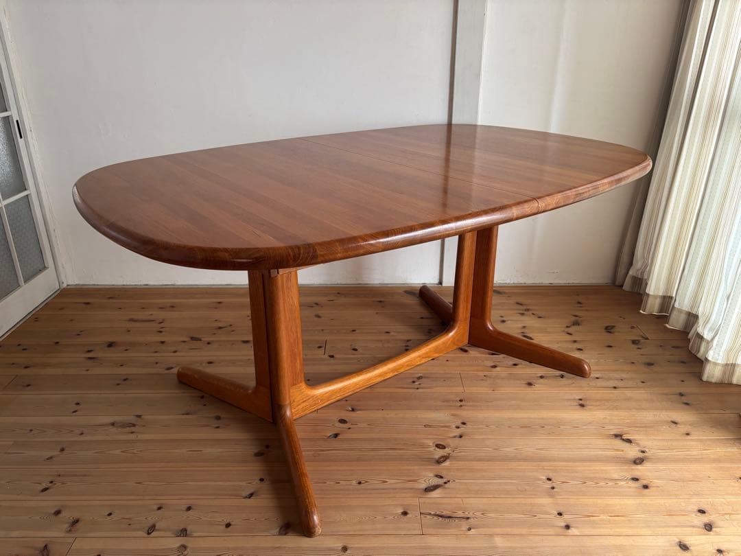 GUDME/北欧ヴィンテージ　チーク　オーバルエクステンションテーブル