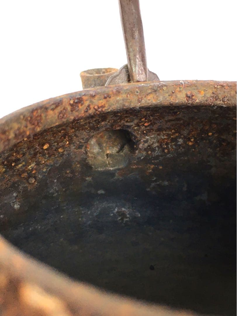 S167平丸霰地紋 鉄瓶 釜師 佐藤浄清造 共箱 茶道具