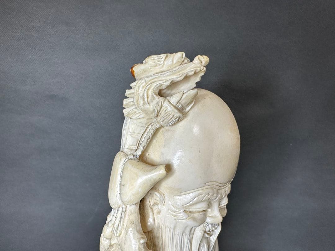 極上　寿老人　七福神　仏教美術　天然素材　置物　飾り物　古美術品　 細密細工