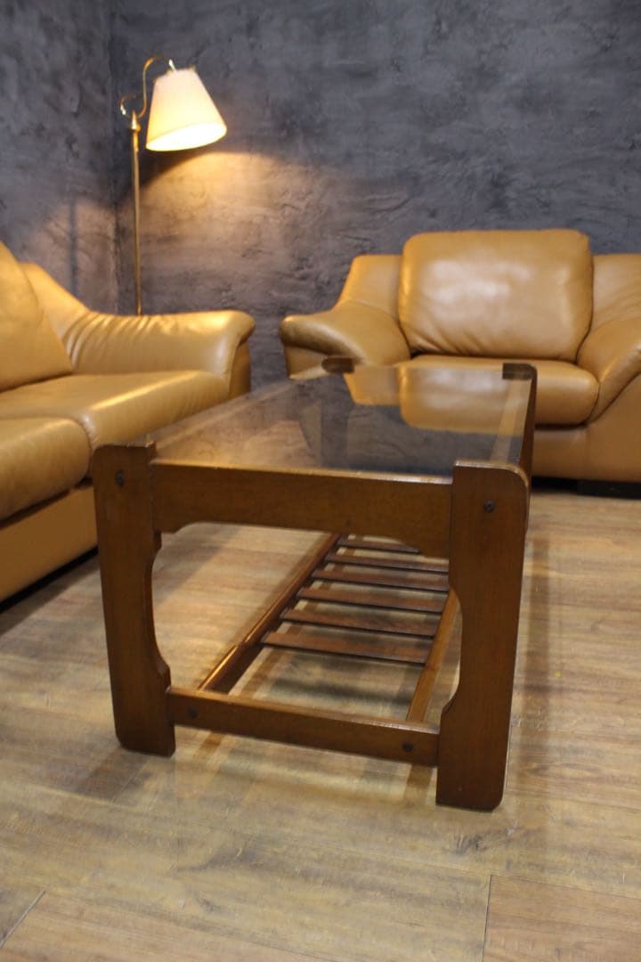 首都圏送無料〜 本革　キャメル　3人掛け　1人掛け　ソファ テーブル　セット割