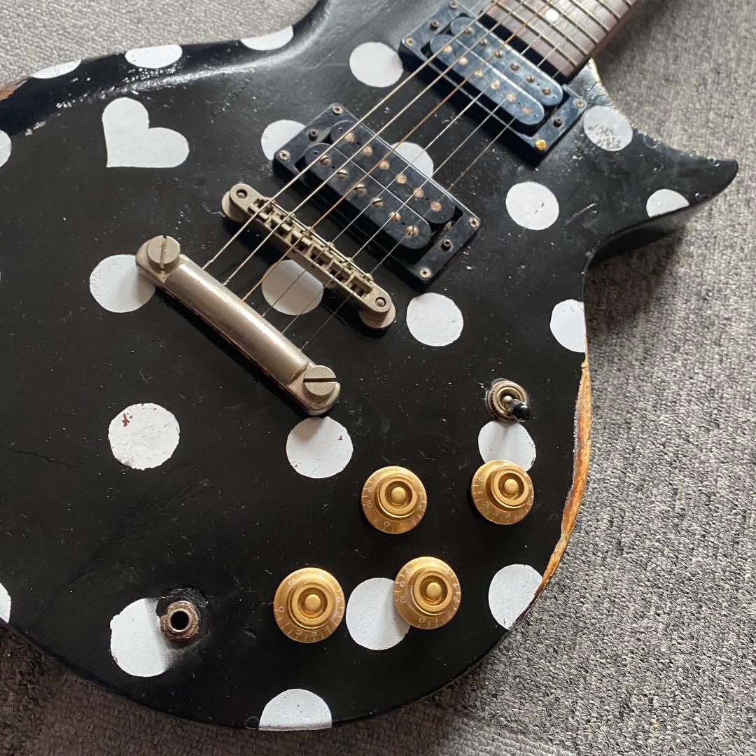 BURNY FERNANDES レスポール エレキギター レリック加工 水玉柄