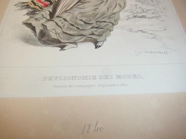 ◆美品 1840年 銅版画◆フランス ファッション誌 ファッションプレート