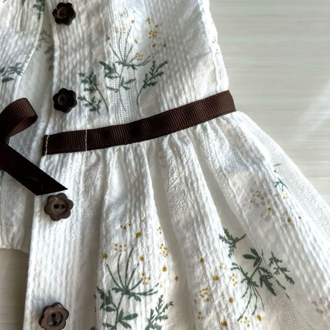 No.119  犬服ハンドメイド　背中開きワンピース　ホワイト