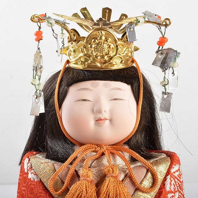 伝統工芸　真多呂作　木目込み人形　古今人形　雛人形　立雛　共箱　V　R5713