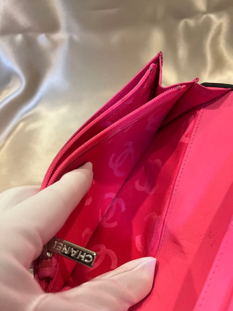 CHANEL 二つ折り長財布 カンボンライン　正規品