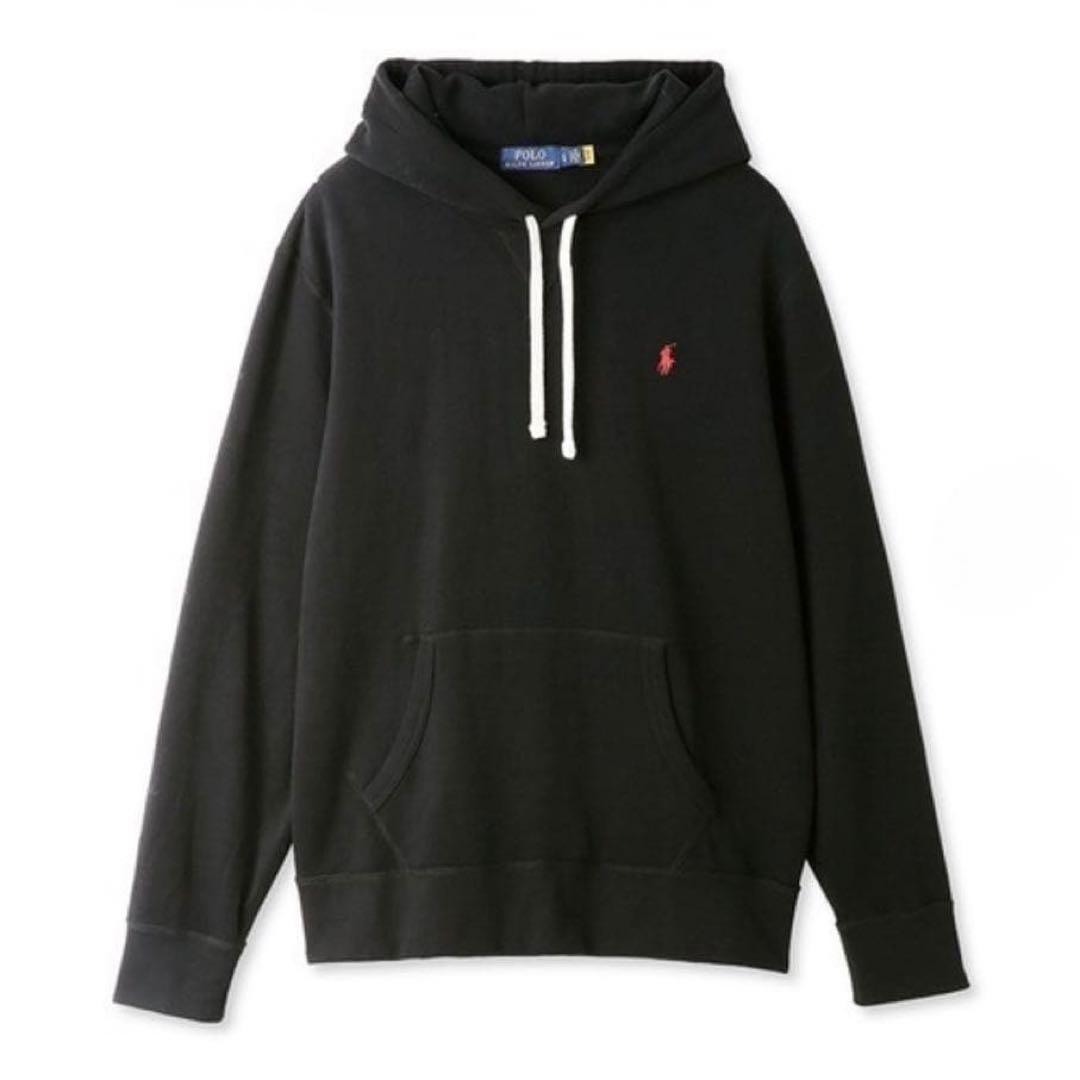 【即売れ 極美品】POLO RALPH LAUREN刺繍黒フード付きパーカー L
