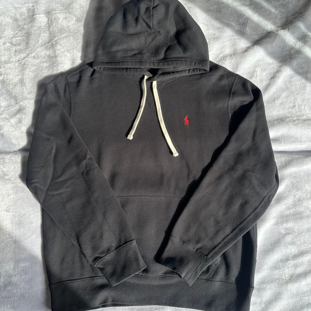 【即売れ 極美品】POLO RALPH LAUREN刺繍黒フード付きパーカー L