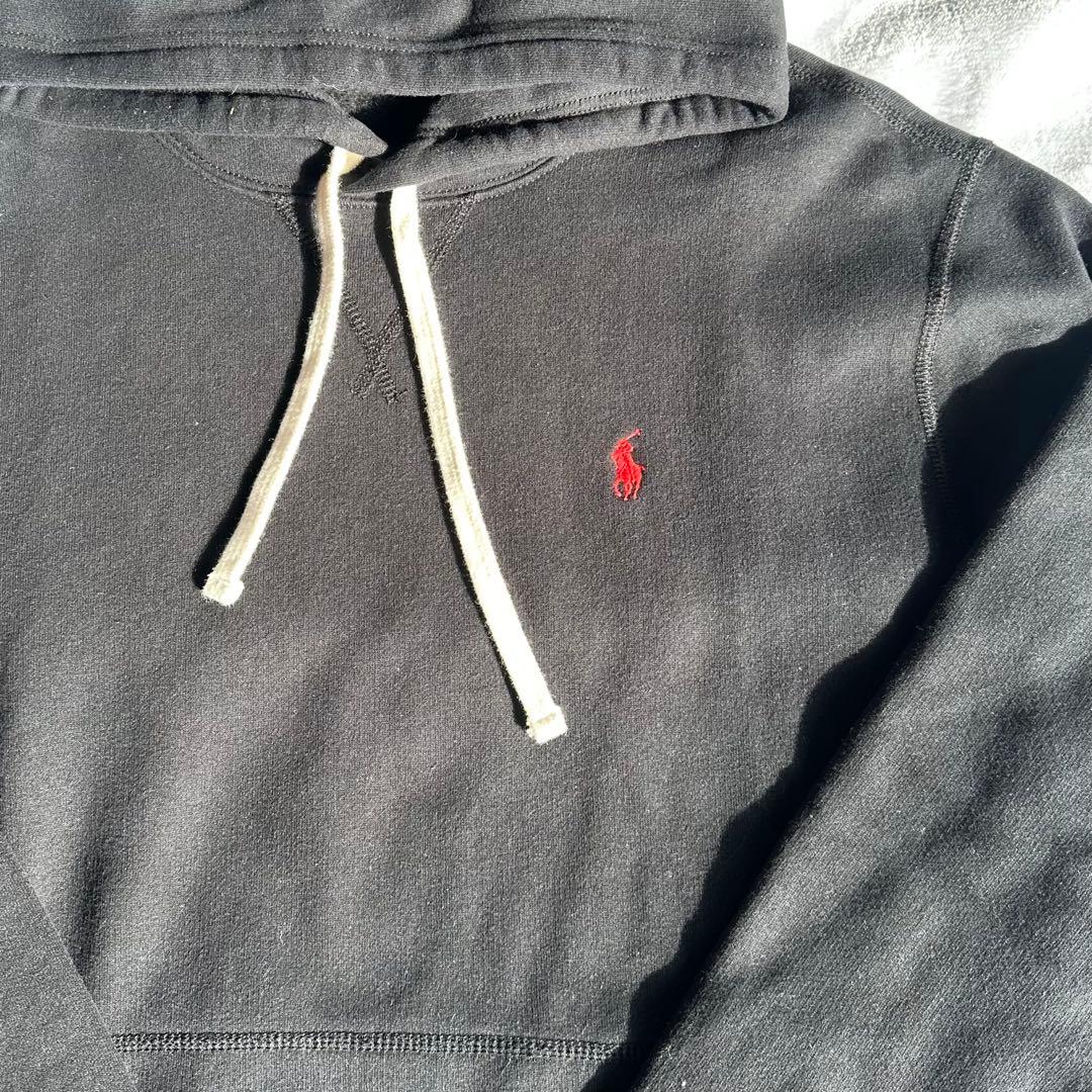 【即売れ 極美品】POLO RALPH LAUREN刺繍黒フード付きパーカー L