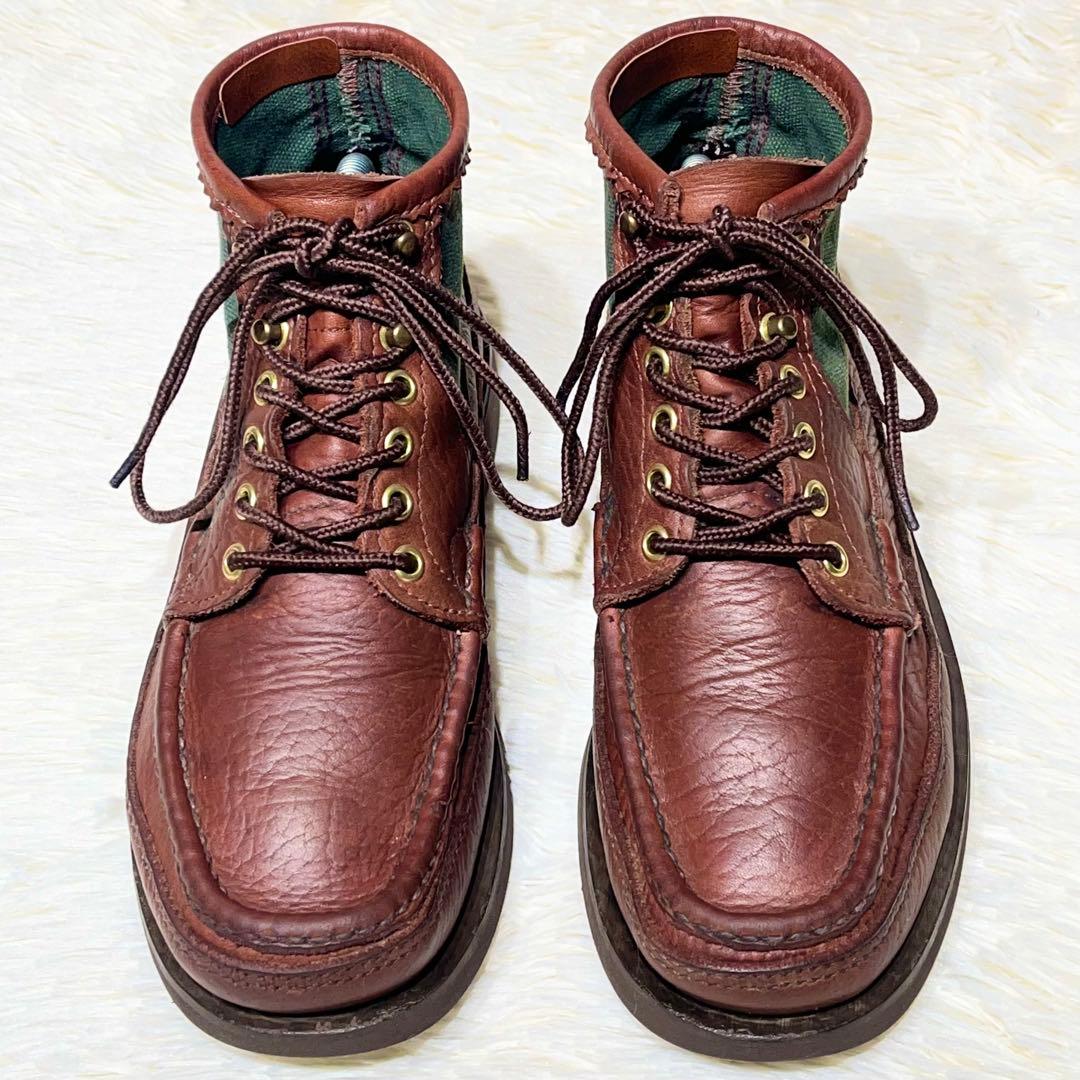 超希少！☆ラッセルモカシン　ショート サファリ 25㎝　本革　ブラウン×グリーン