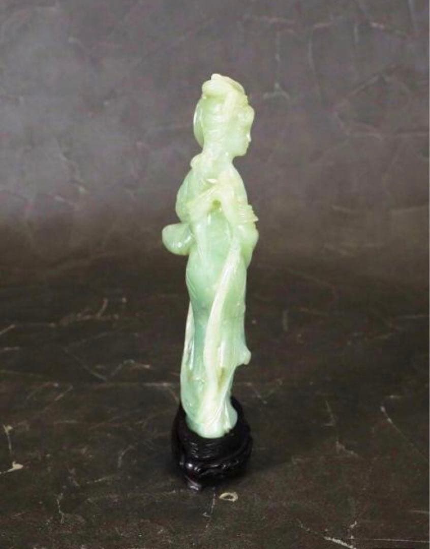 【大珍品】 玉石 中国古玩 天然石 天女 オブジェ 高さ25cm 置物 彫刻