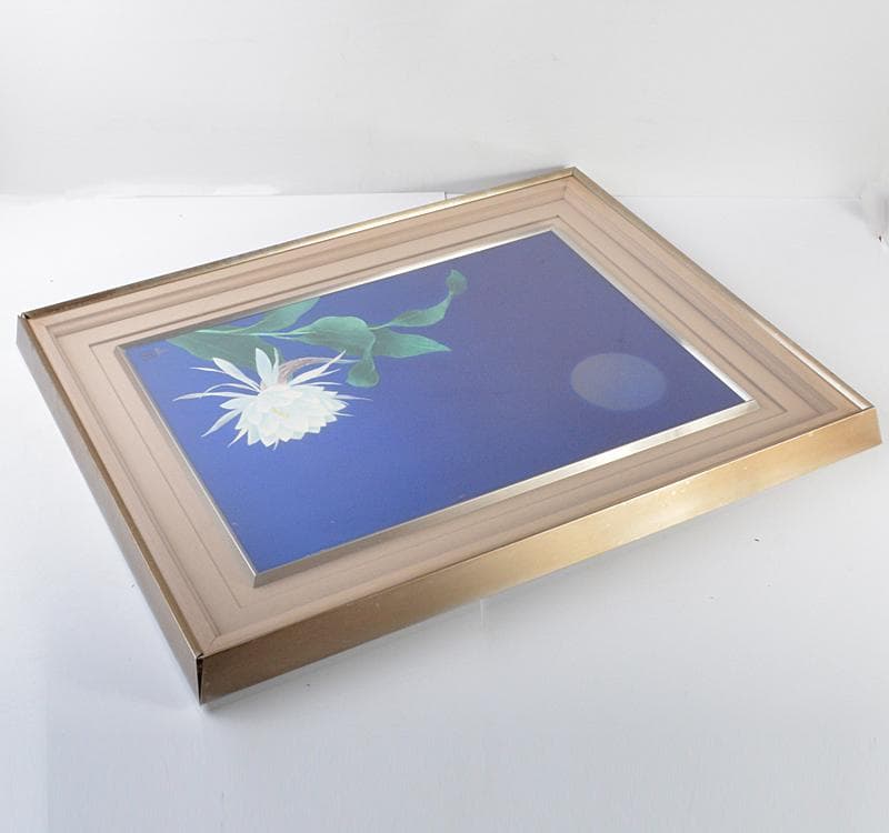 大日本絵画巧芸美術株式会社制作　牧進　陶板画　「月下美人」額装 CR4493C